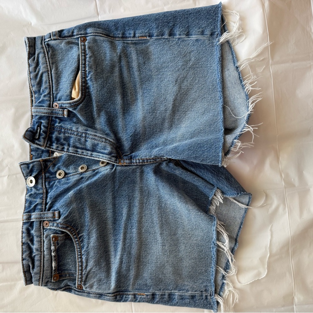 rag & bone Blue‎ Frayed Jean Shorts